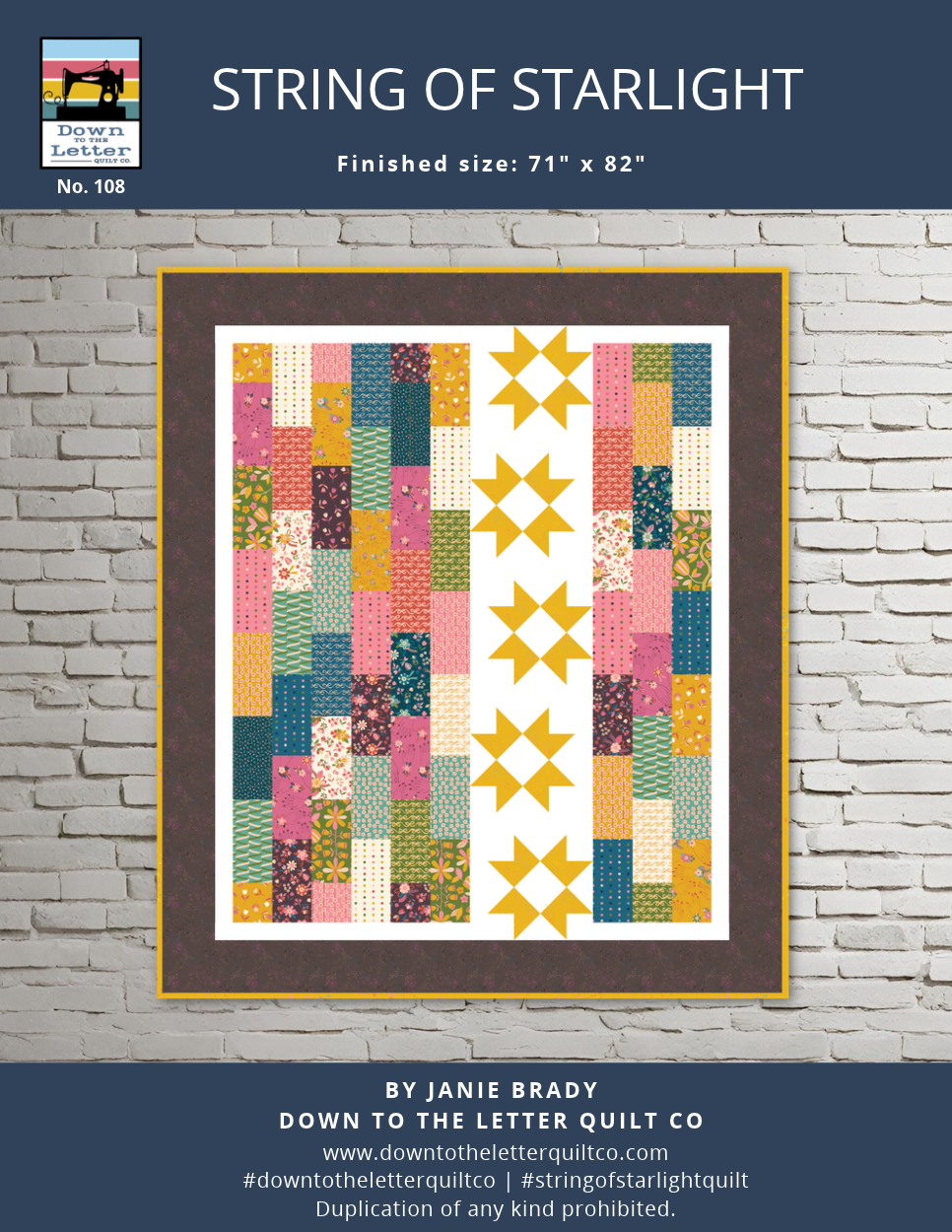 String of Starlight Quilt Pattern - PDF Download